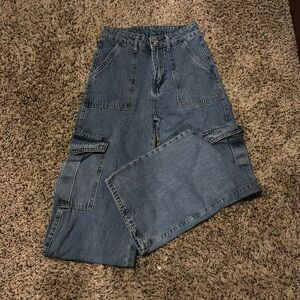 SHEIN cargo jeans, blue, size xxs (0) perfect condition